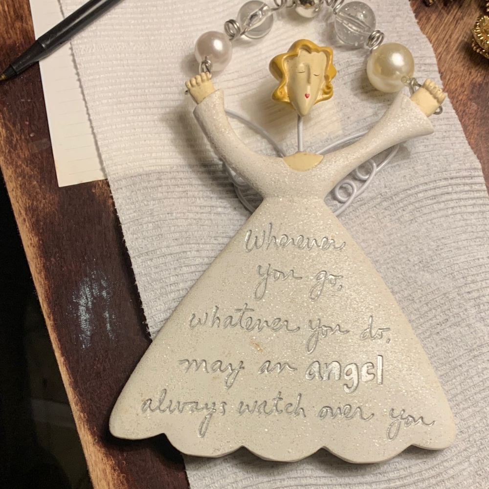Angel Figurine with Inspirational Message